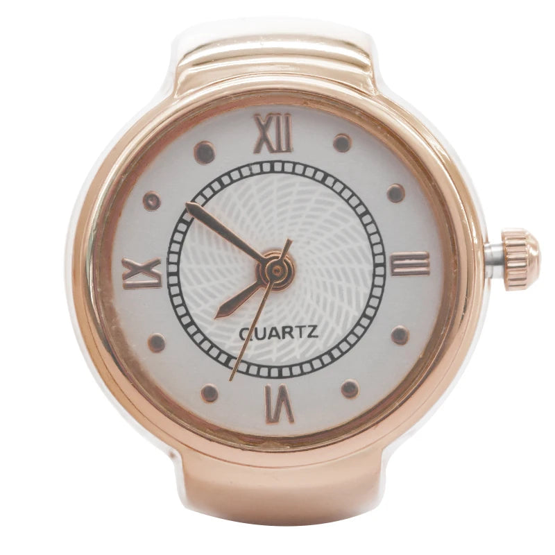 New Hot Sales Creative Roman Literal Ring Watches With Alloy Cases, Finger Round Dials For Couples And Men