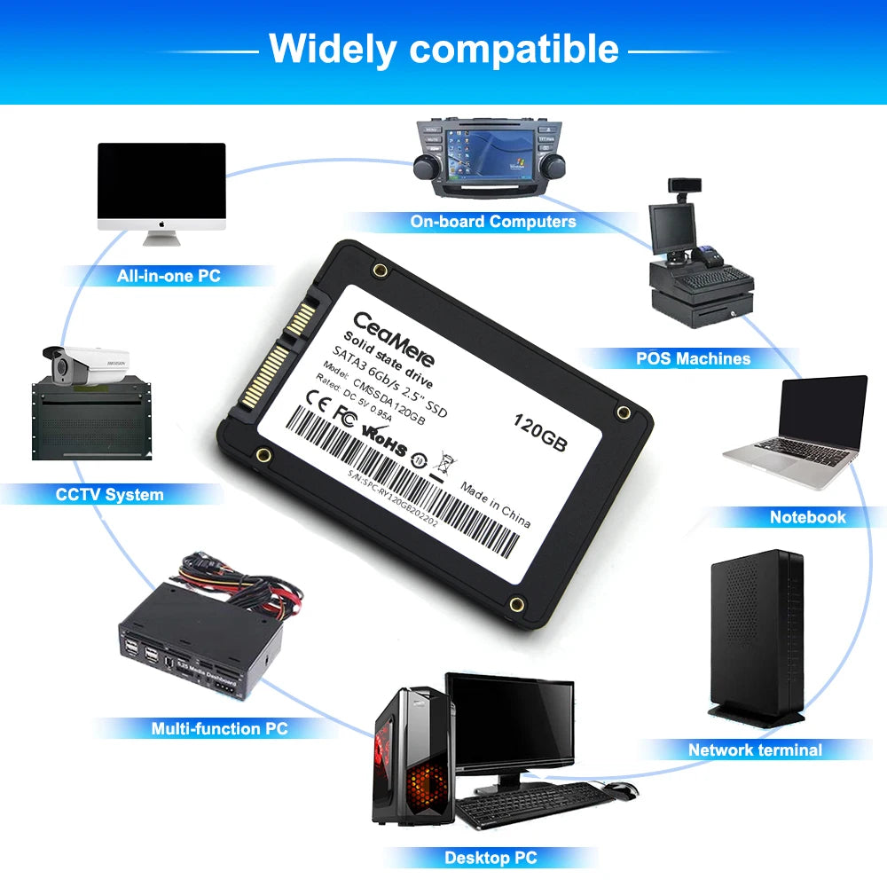 SSD 120gb CeaMere SOLID STATE DISK 10PCS 128gb 240gb 256GB 480GB 512GB 960GB ssd1TB 2TB Internal hard drive SSD desktop notebook