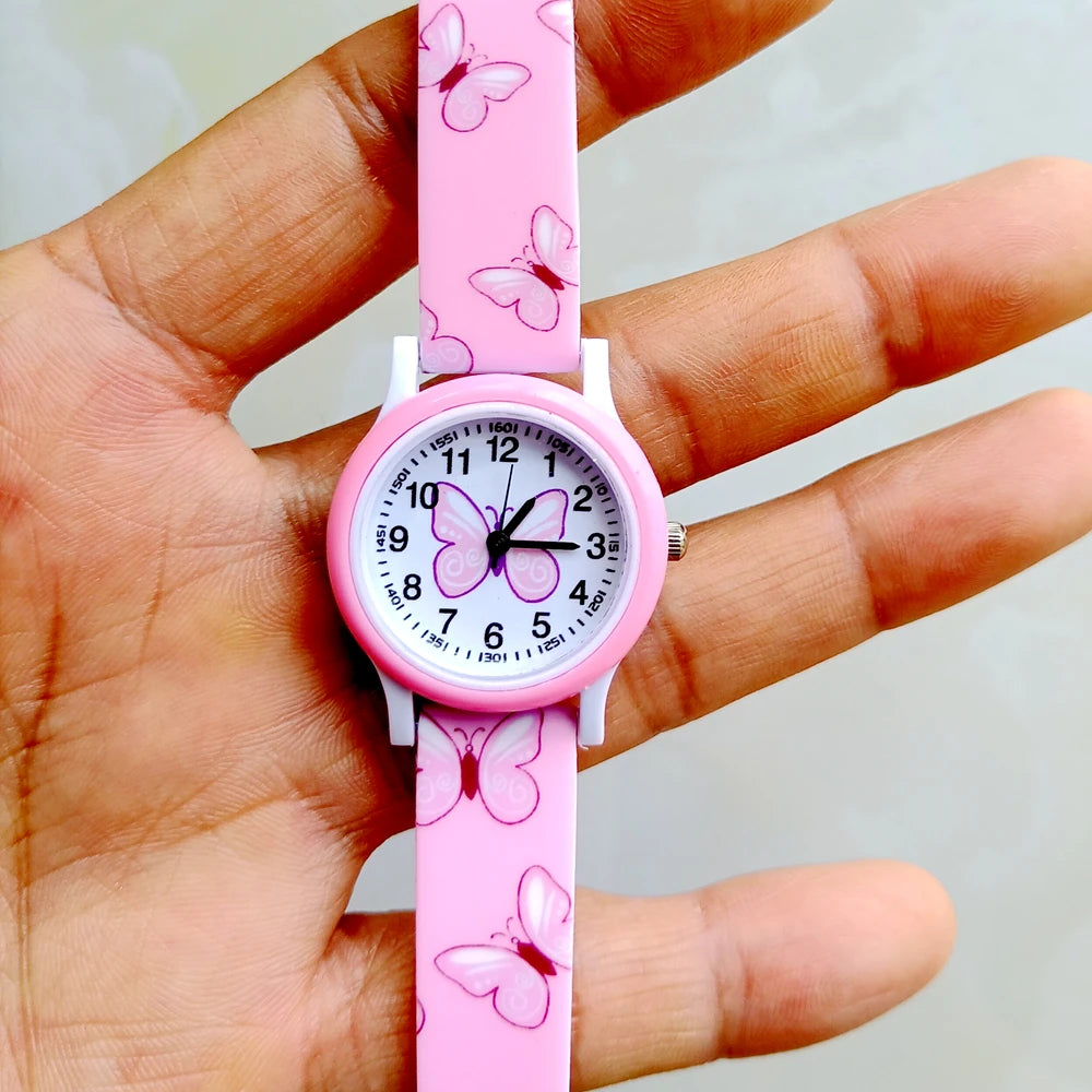 MINISO Cartoon Superhero Princess Unicorn Butterfly  Silicone Kids Children Boys Girls Quartz Birthday Party Gift Watches