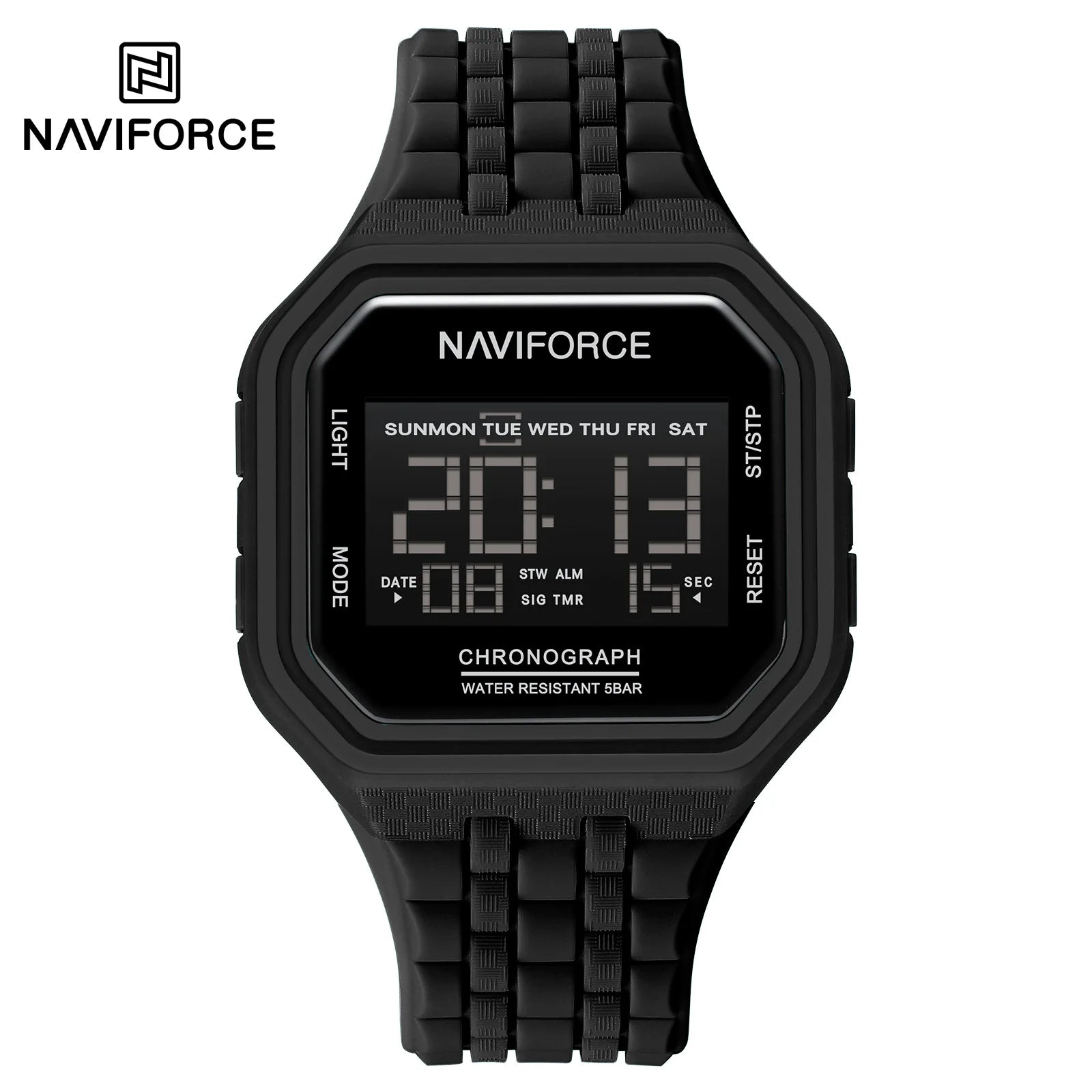 NAVIFORCE Top Luxury Brand Digital Men Wristwatch Waterproof Military Style Sport Man Watch Square Dial Fashion Reloj Hombre