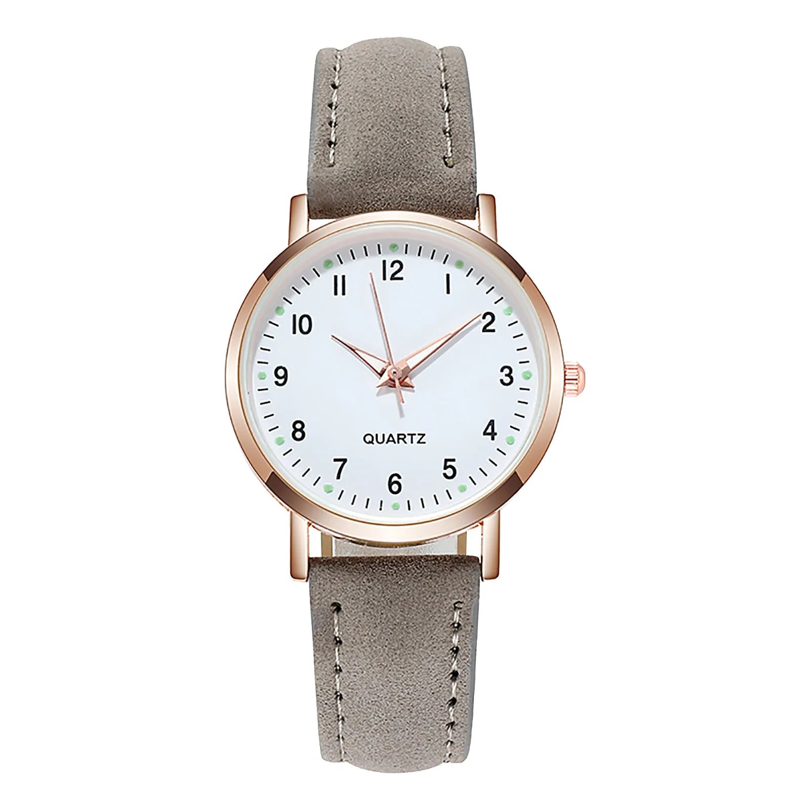 Women'S Simple Quartz Wristwatch Leather Strap Circular Arabic Numeral Dial Elegant Ladies Wristwatch Ladies Watch Gift
