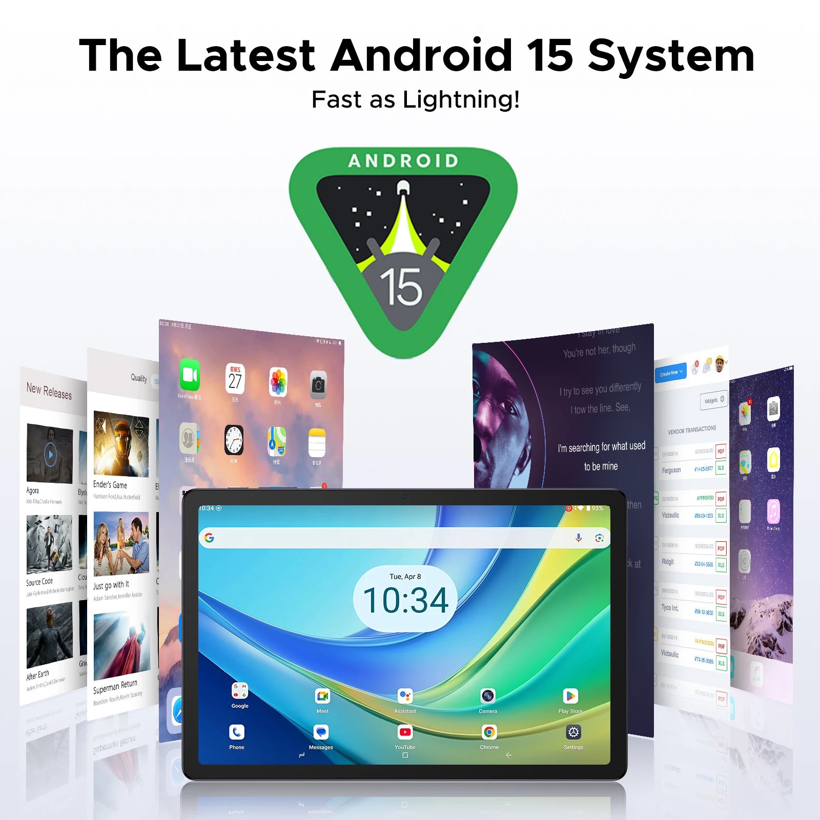 Doogee Tab G6+ 2 in 1 Tablet Pc Android 15 Gemini Ai Dual Speakers 8000Mah Battery 32Gb(8+24) Ram 256Gb Rom Widevine L1 4g Lte