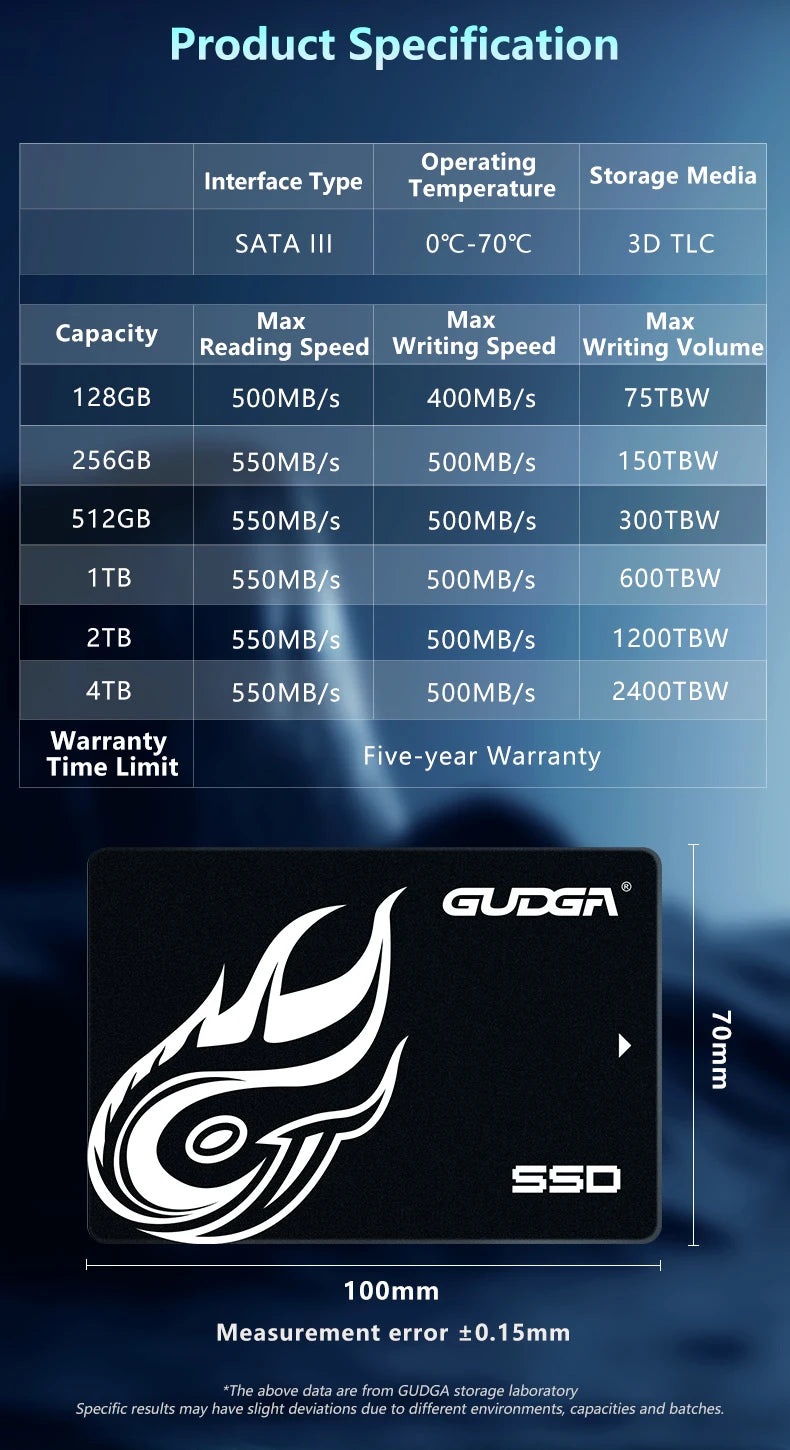 GUDGA SSD SATA Best 2.5 SSD 1TB 512GB 256GB 128GB Promotion laptop Hard drives For Laptop Hard Sata Acer Gaminggamer SSD