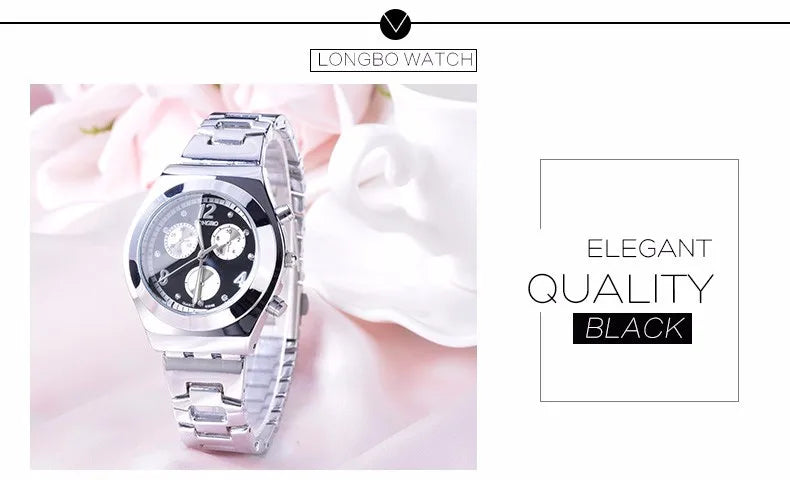 Fashion LONGBO Brand Luxury Waterproof Casual Quartz Watch Women Lady Gift Watches Waterproof Stainless Steel Watch Montre Femme