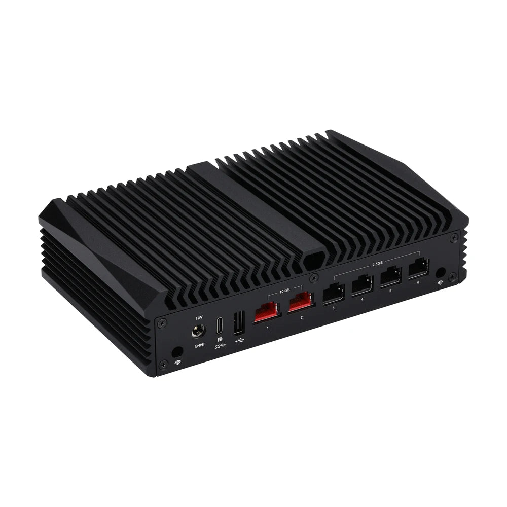 Qotom Mini PC Q10900H6-S13 N100 N305 N150 N355 Support D5 RAM with 2 10G LAN 4 I226V LAN AES-NI Computer