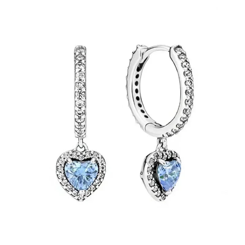 Hot selling classics heart-shaped Series 925 Sterling Silver Women's Rings Earrings Necklaces Light Luxury Charm Jewelry Gifts