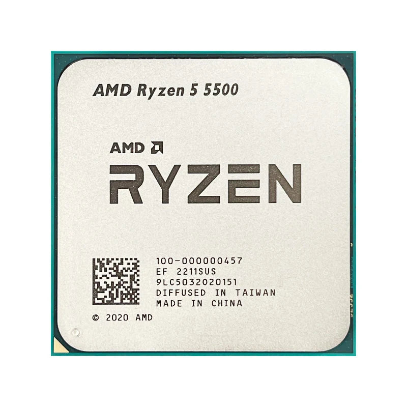 New AMD R5 5500 Ryzen 5 5500 3.6 GHz 6-Core 12-Thread CPU Processor 7NM L3=16M 100-000000457 Socket AM4 New but without cooler