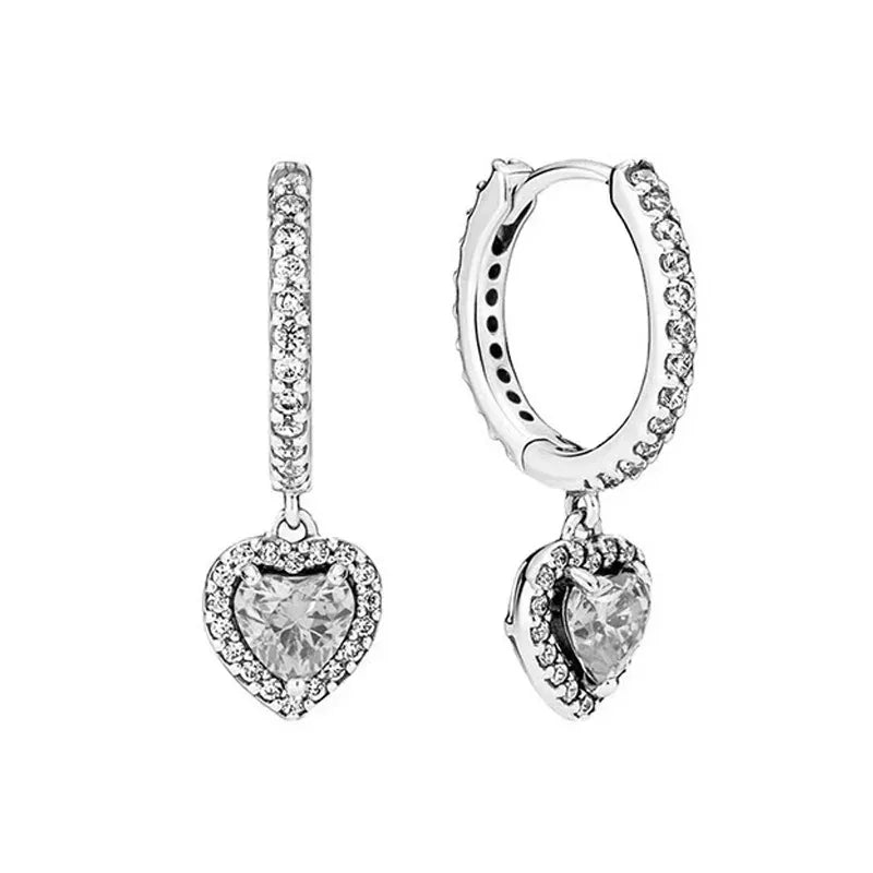Hot selling classics heart-shaped Series 925 Sterling Silver Women's Rings Earrings Necklaces Light Luxury Charm Jewelry Gifts