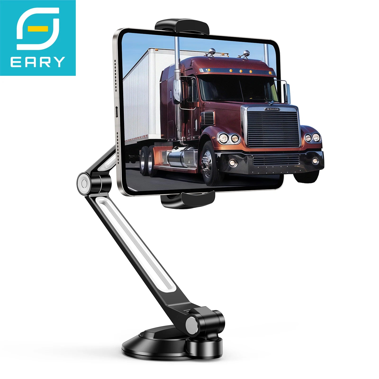 Eary Long Extension Arm Car Tablet Holder Phone Stand Strongest Suction Cup With 360°Rotate Universal for iPad 4.7-12.9" Inches