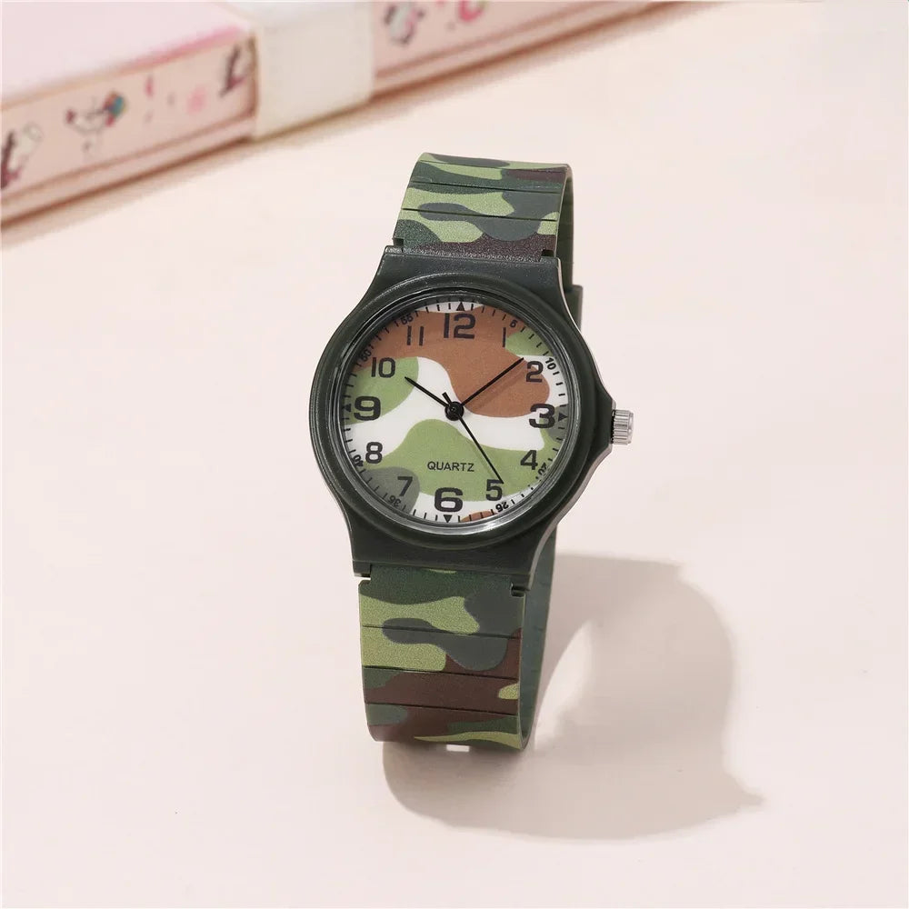 Fashion Camouflage Band Quartz Mens Womens Wrist Watch Students Girls Boys Sports Watches Simple Fashion Quartz Watch Reloj