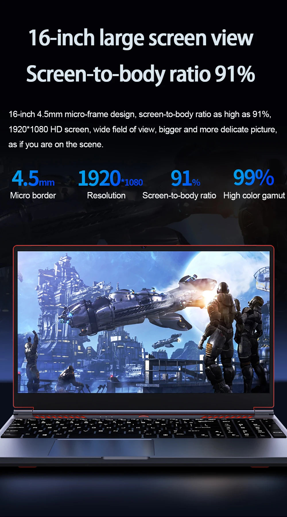 New16.1 Inch 10th Gaming Laptop Intel Core I9-10880H I I7-10880H Nvidia GTX 1650 4G Windows 10/11 Gaming Laptop Metal Ultrabook