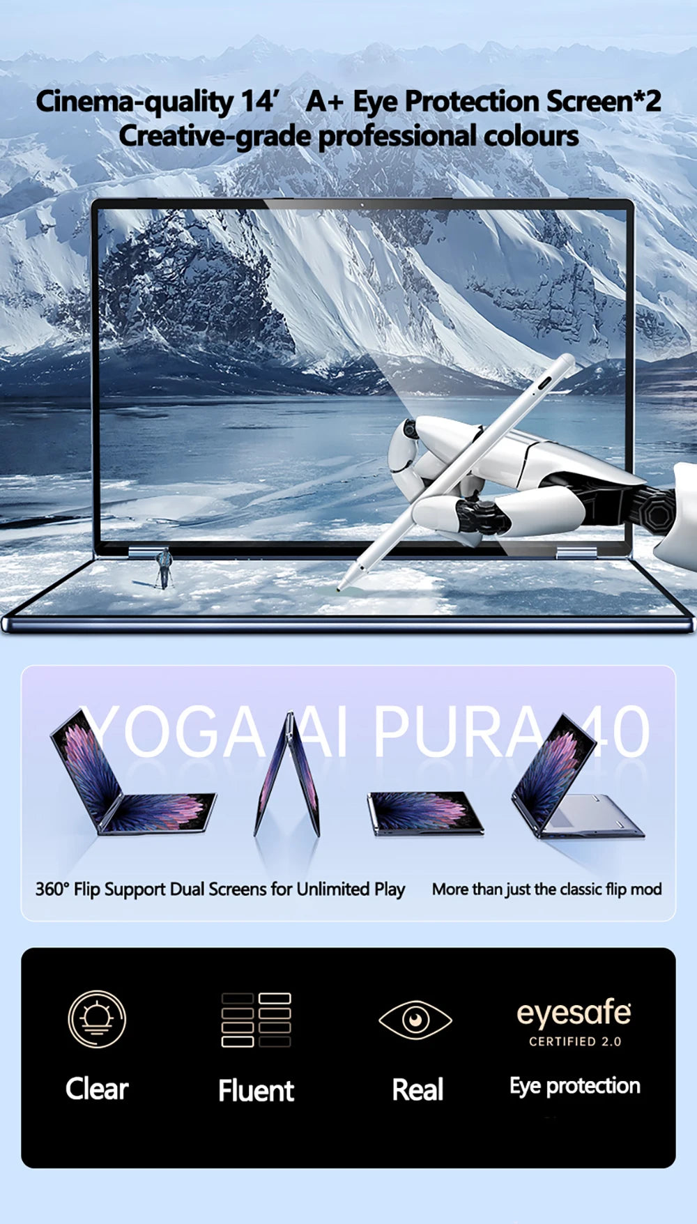 Laptop 14 inch dual touch screen Intel Celeron N5805 8GB RAM 2TB SSD, 4700mAh high-definition camera 1920 * 1200 portable