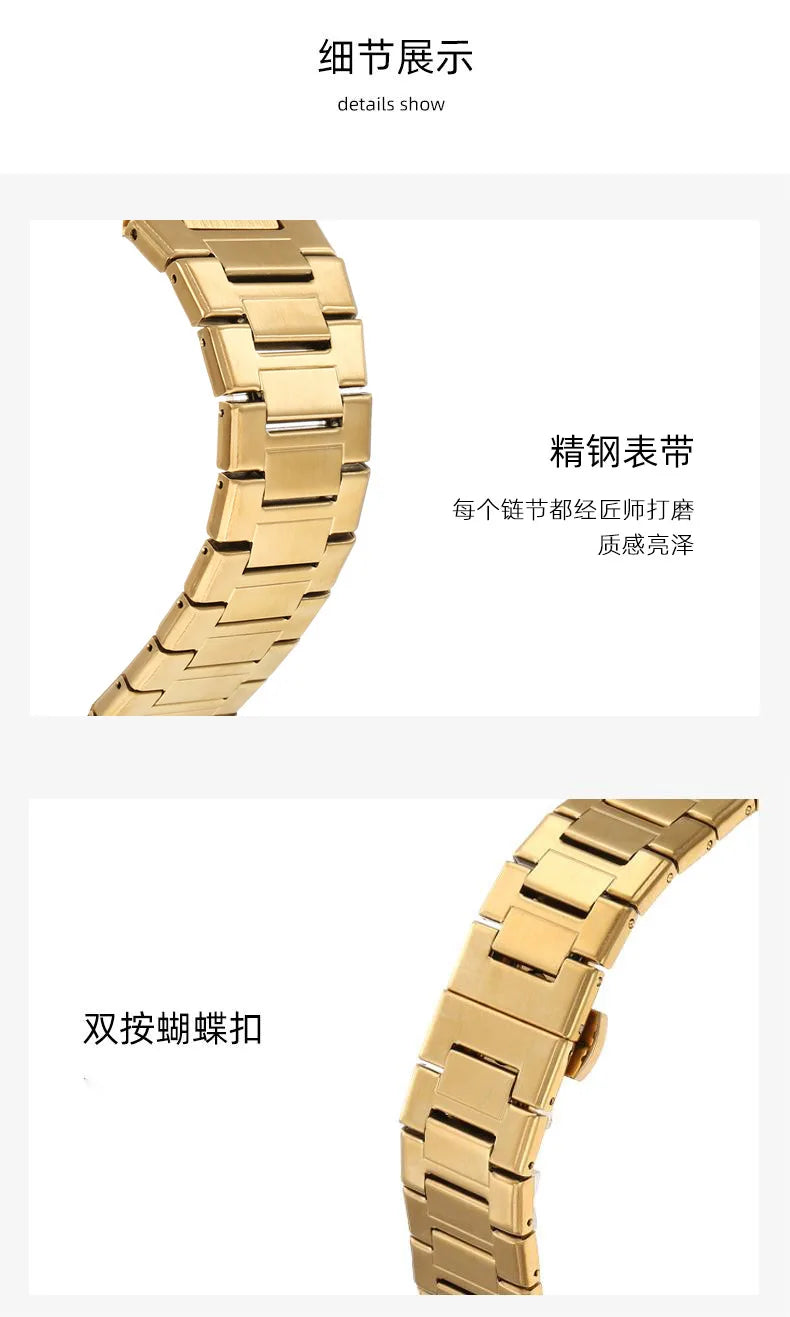 Gold Men Stainless Steel Watches 2025 For Men Quartz Watches Top Brand Luxury Men Wrist Watches High Quality Male Clock Business