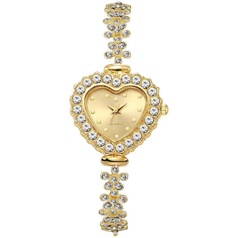 Ladies' Fashion And Exquisite Heart-Shaped Dial Quartz Watch for Women（Without Box）