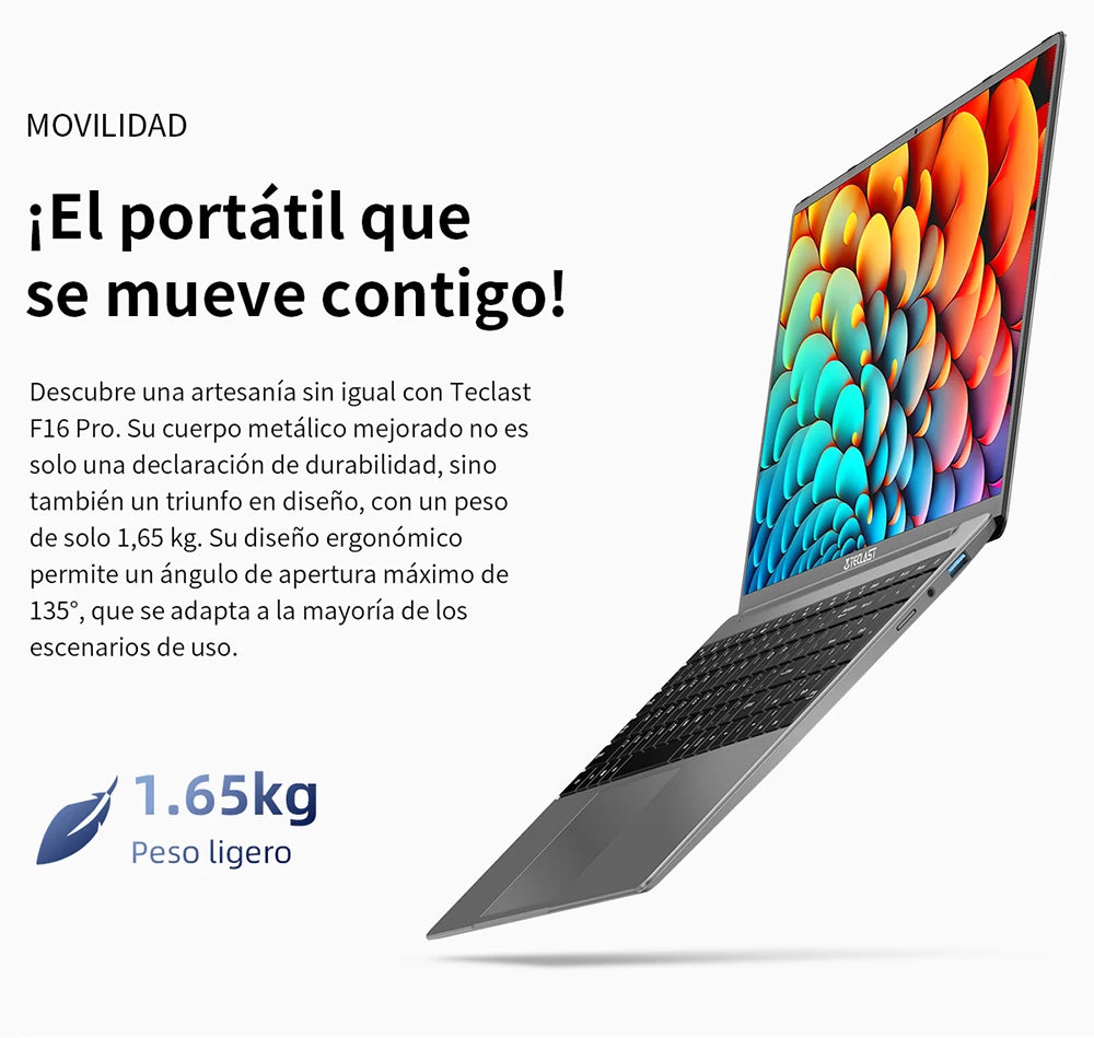TECLAST F16 Pro 15.6 inch Laptop 16GB RAM 512GB SSD Computers for Intel N95 CPU 1920x1080 IPS Backlit Keyboard Mini-HDMI WiFi 6 USB3.2 F16Pro Notebook