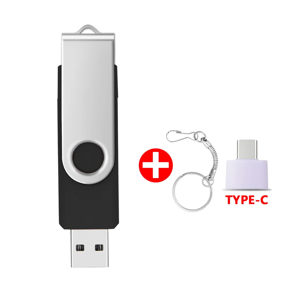Metal Waterproof Pen Drive 2 In 1 OTG 2.0 Pendrive 64GB High Quality Type C Usb Flash Drive 4GB 8GB 16GB 32GB Usb Stick
