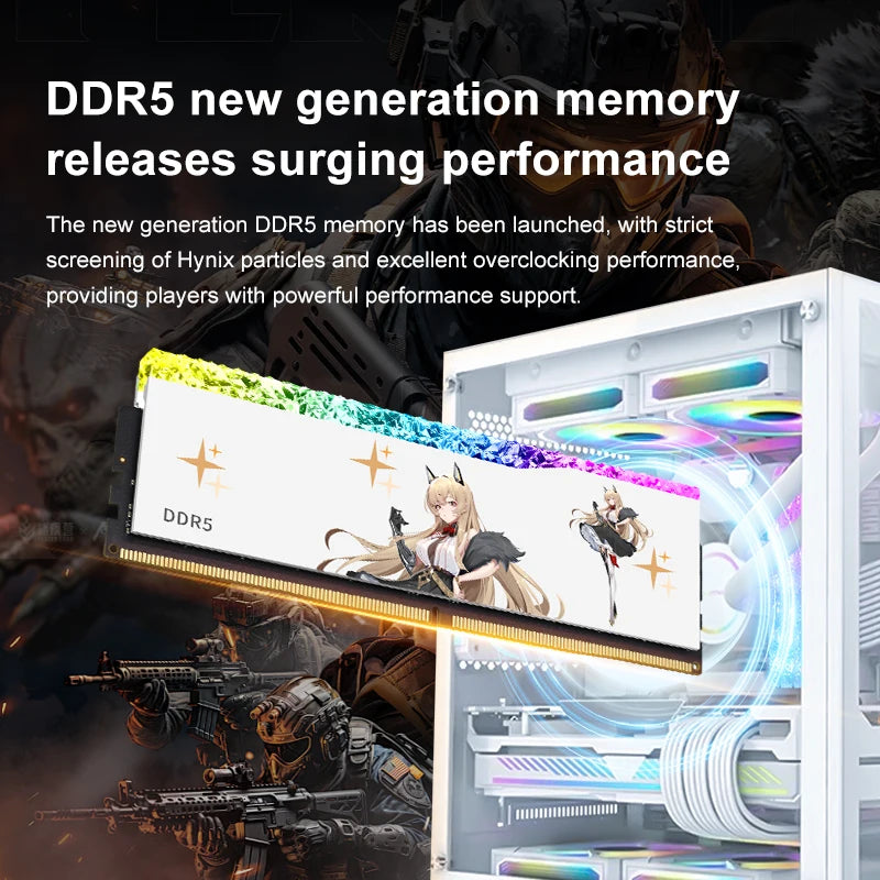 JUHOR RGB Memory DDR5 16GB 6800MHz Gaming Memoria Ram