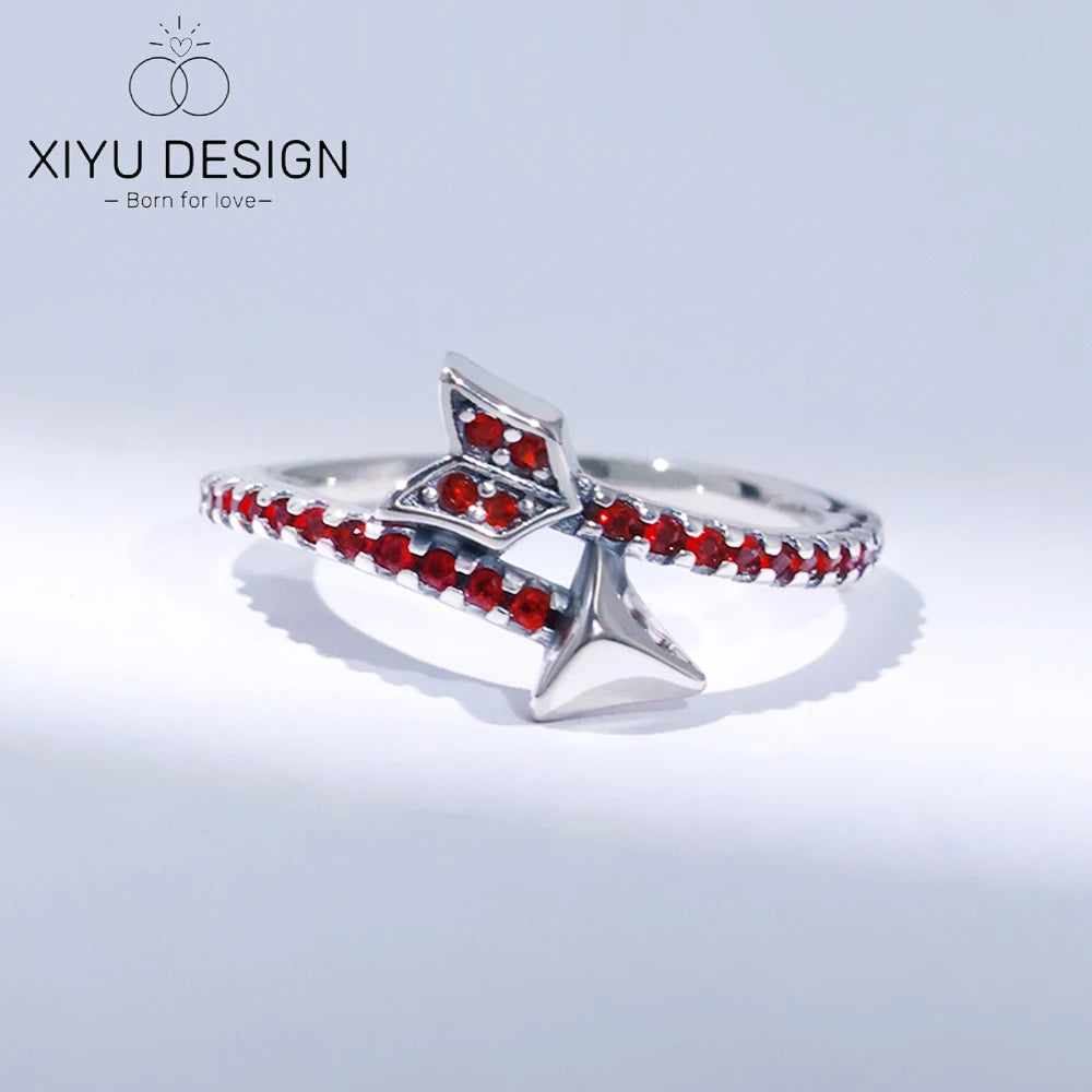 NEW 925 Silver Sparkling Cupid's Arrow Ring Original S925 Finger wedding Ring DIY Women Fine Jewelry Gift