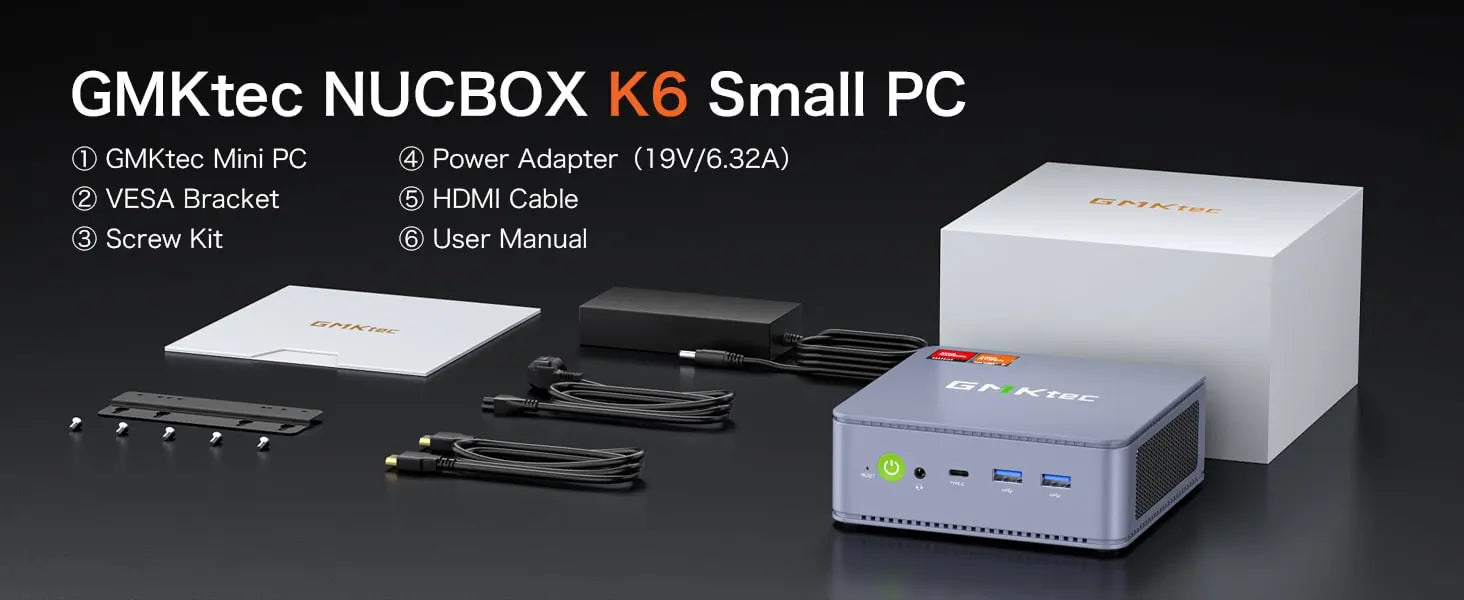GMKtec Nucbox Mini PC Gamer K6 M6 AMD Ryzen 7 7840HS R5 6600H USB4 2*DDR5 2*PCIE 2*2.5G NUC Desktop Computer Windows 11 WiFi6E