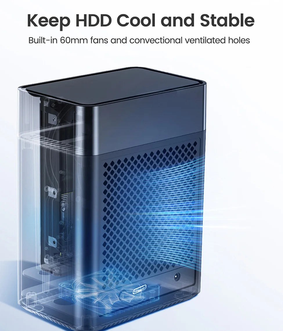 ORICO 2 Bay HDD Enclosure Hard Drive Case 3.5" SATA Docking Station USB 3.0 Type C DAS Storage Box 36TB Expansion for PC Laptop
