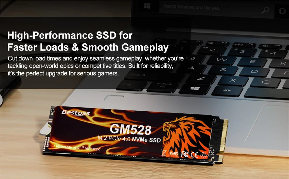 Bestoss SSD NVMe M2 PCIe 1 TB 512 GB 2TB M.2 2280 Hard Drive 5000MB/s Internal Solid State Drive for Diy Gaming Computer Laptop