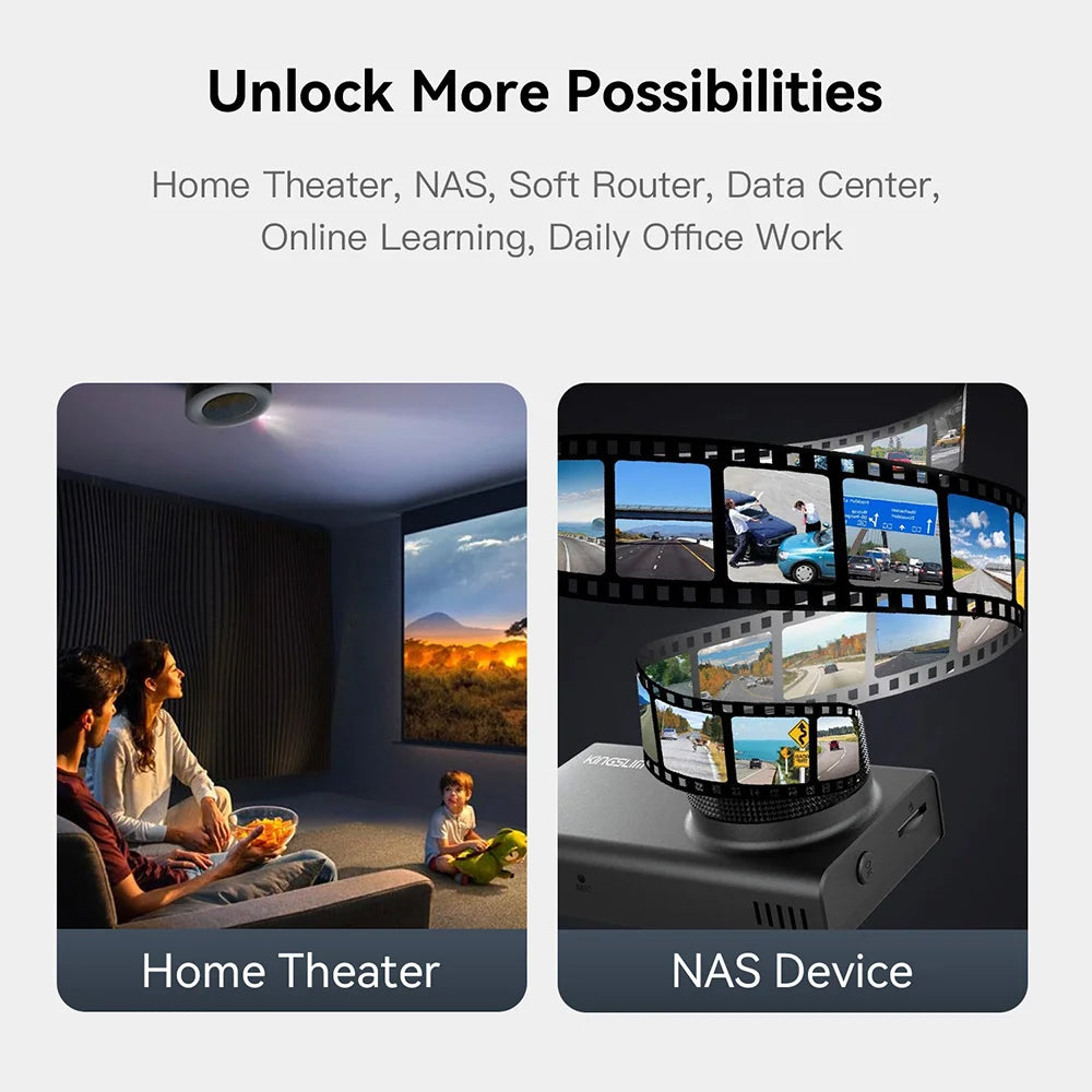 Home Network Storage MINI Host Beelink ME Mini NAS Intel Twin Lake N150 LPDDR5 4800MHz 12GB RAM 2T SSD WiFi6 4K Dual 2.5 Lan