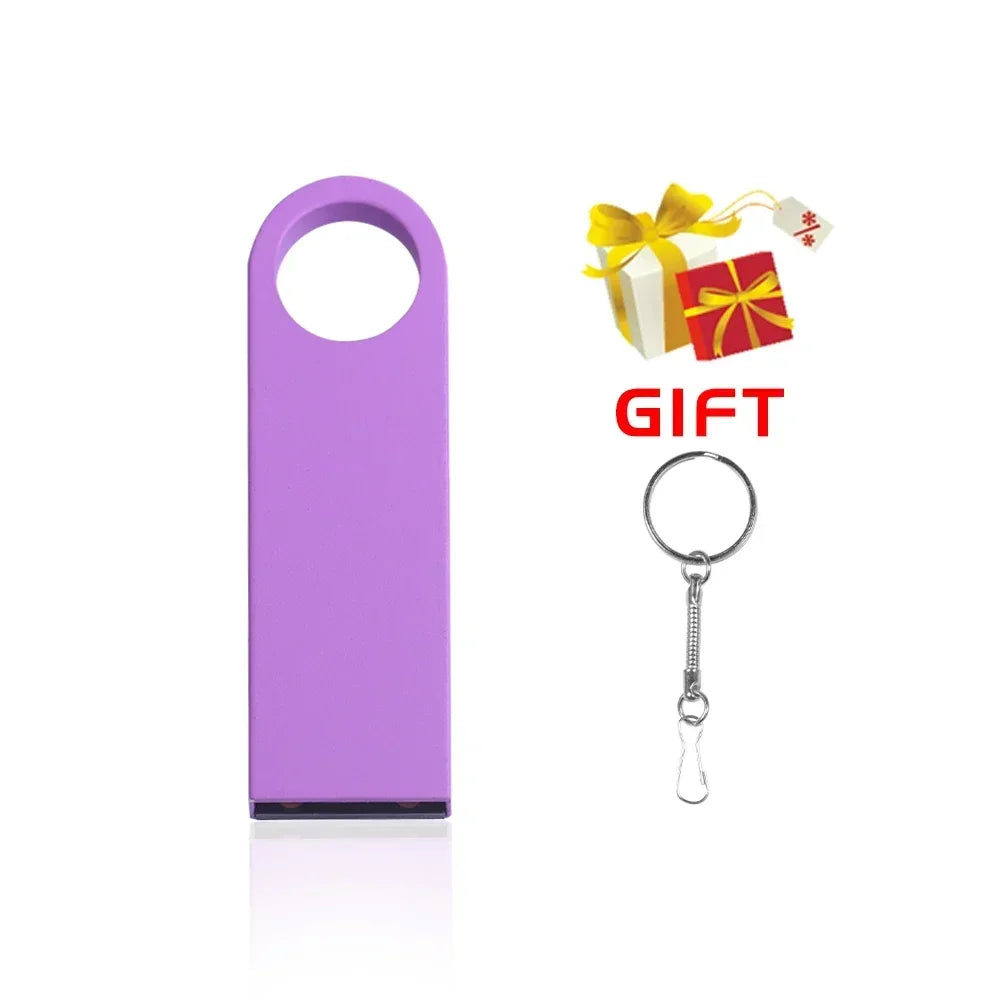 Free Custom Logo USB Flash Drive 64GB Red Blue Pen Drive32GB Green Purple Pendrive 16GB Cle USB Stick Yellow Pink Memory Stick