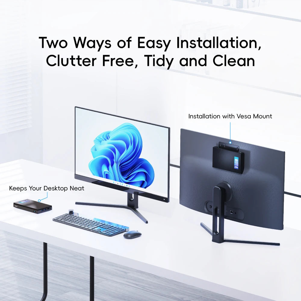 MeLE Fanless Mini PC Quieter4C N150 32GB 512GB Micro PC USB-C 2 X HDMI 4K@60 Triple Display Small Form Factor Desktop Computers