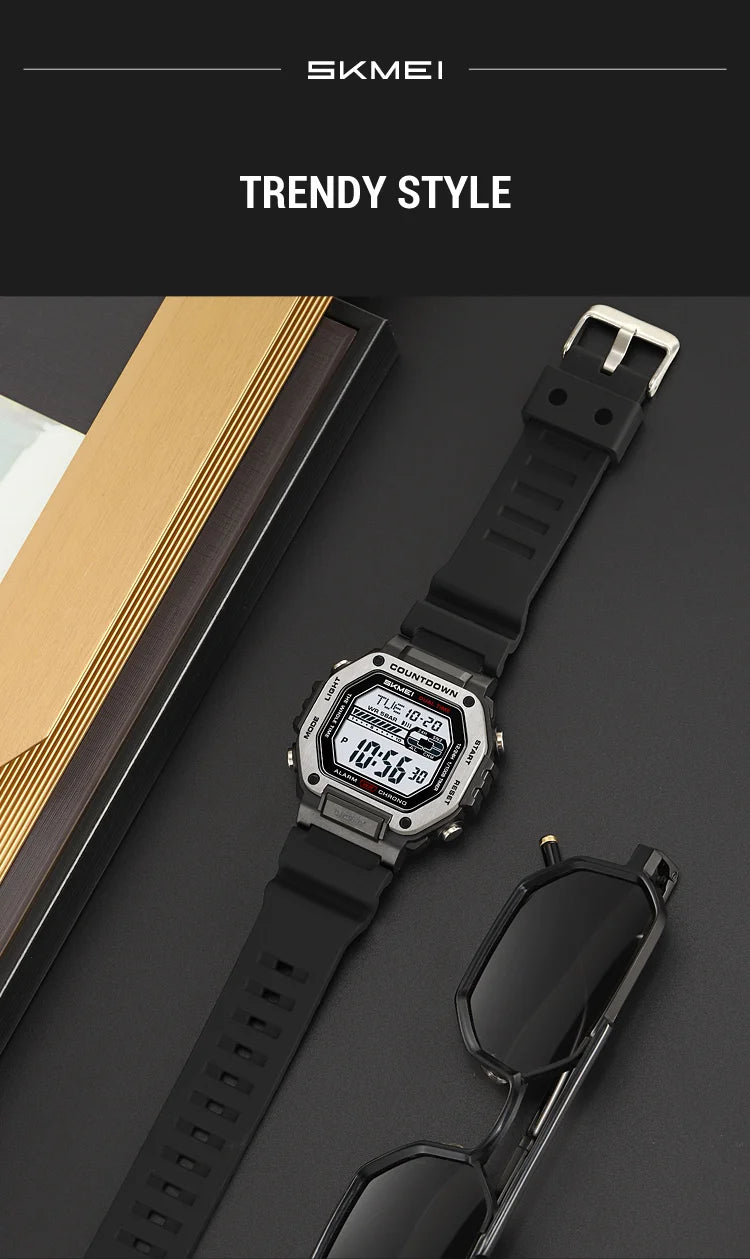 SKMEI Sport Alarm Clock Digital Watch For Men Women Waterproof Date Electronic Watches Chrono Military Wristwatches Reloj Hombre
