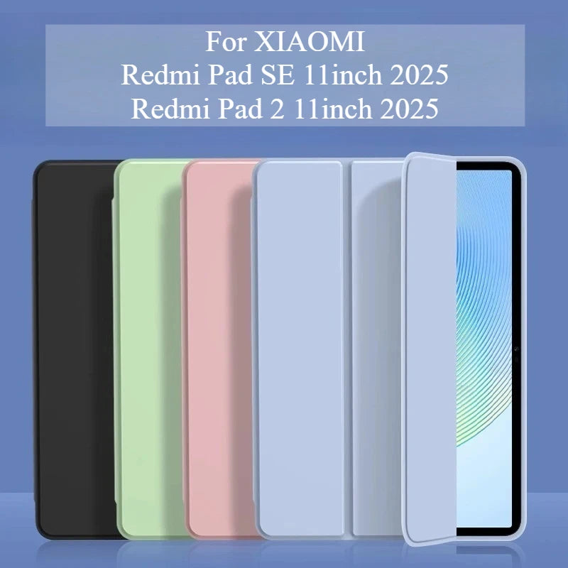 Smart Tablet Case for New XIAOMI Redmi Pad SE 2025 Funda for REDMI Pad2 11 Inch Official Liquid Silicone Leather Protector Cover
