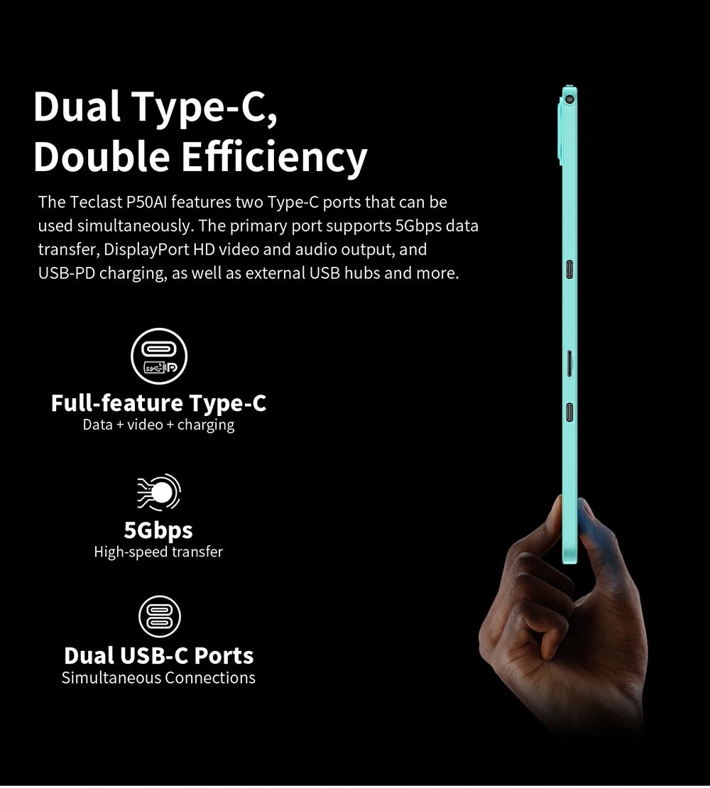 【New】Android 15 Teclast P50 AI Tablet 11" 90Hz Screen AllWinner A733-AI Octa-Core 6GB 128GB LPDDR5 Wifi-6 7000mAh Battery AI Tab