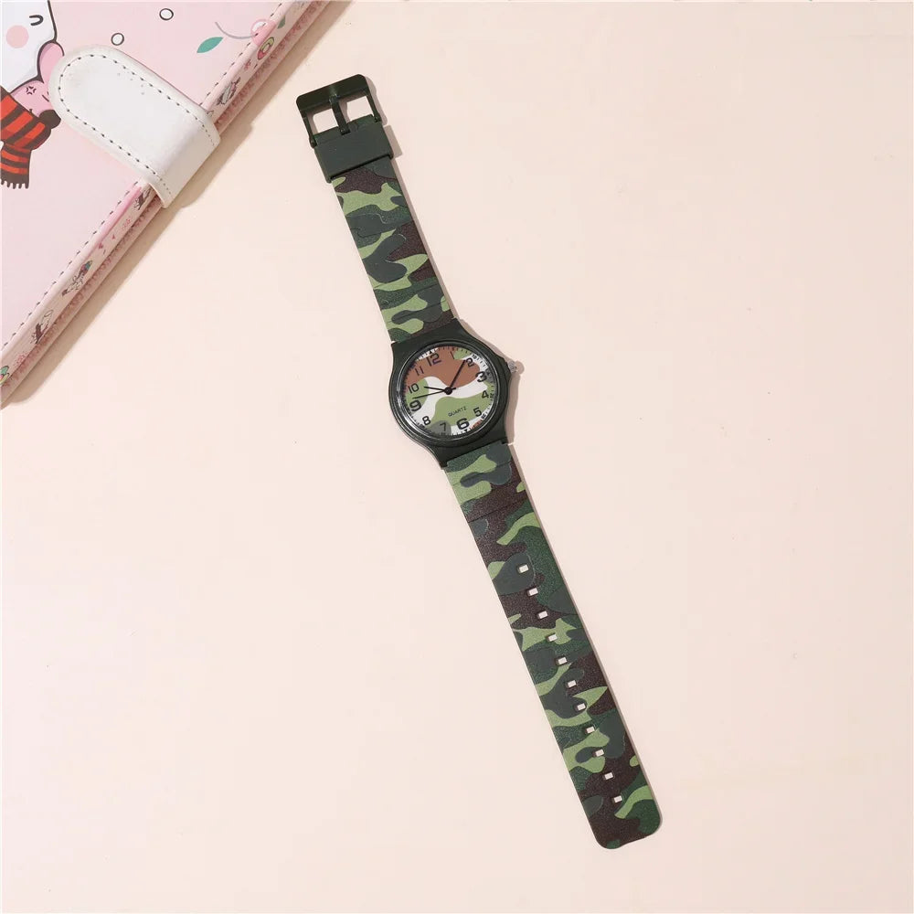 Fashion Camouflage Band Quartz Mens Womens Wrist Watch Students Girls Boys Sports Watches Simple Fashion Quartz Watch Reloj