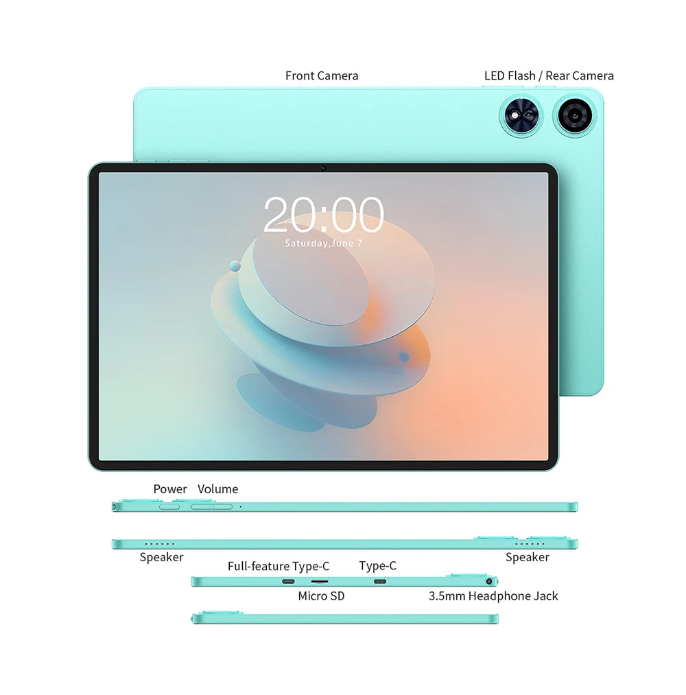 【New】Android 15 Teclast P50 AI Tablet 11" 90Hz Screen AllWinner A733-AI Octa-Core 6GB 128GB LPDDR5 Wifi-6 7000mAh Battery AI Tab