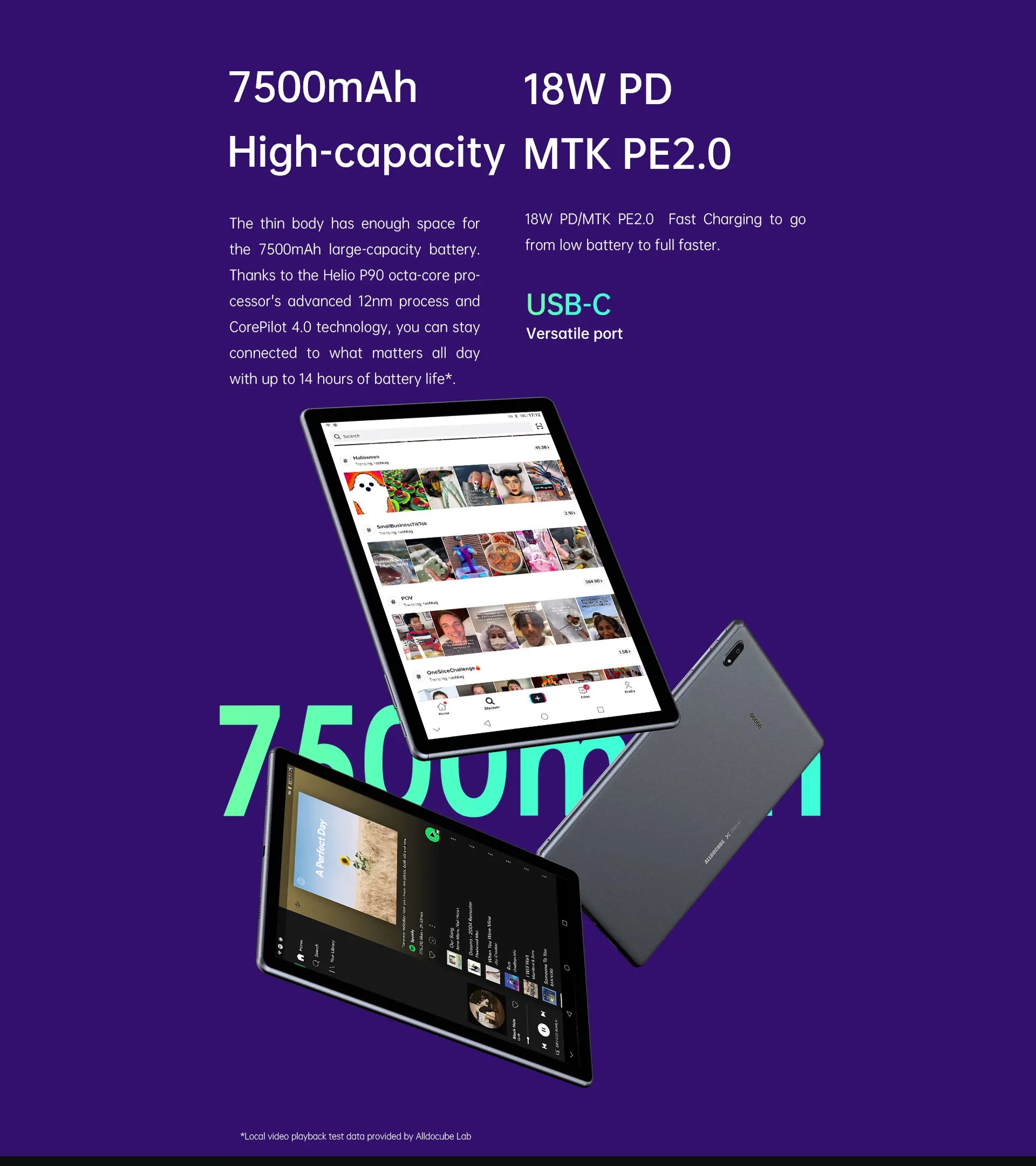 ALLDOCUBE X Game 10.5" Games Tablet 8GB+128GB Helio P90 6-axis Gyro High Accuracy PowerVR 7500mAh Big Battery