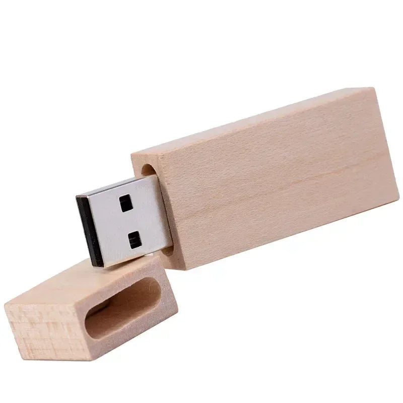 JASTER Free custom logo Photography wooden with box USB 2.0 Flash Drives64GB 32GB 16GB 8GB 4GB Memory stick Business gift U disk