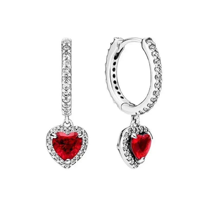 Hot selling classics heart-shaped Series 925 Sterling Silver Women's Rings Earrings Necklaces Light Luxury Charm Jewelry Gifts
