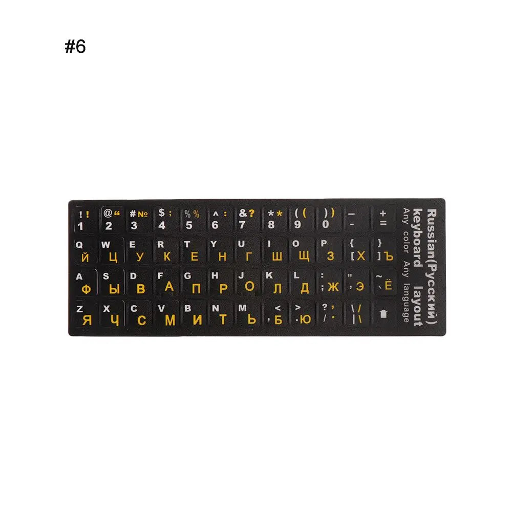 Russian Letters Keyboard Stickers Frosted PVC Waterproof Cover Sticker for Universal Notebook Computer Desktop Keyboard Laptop