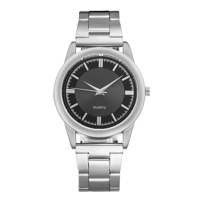 Classic Simple Men's Business Quartz Watch Stainless Steel Round Dial Casual Classic Women Men Business Quartz Watches Stainless