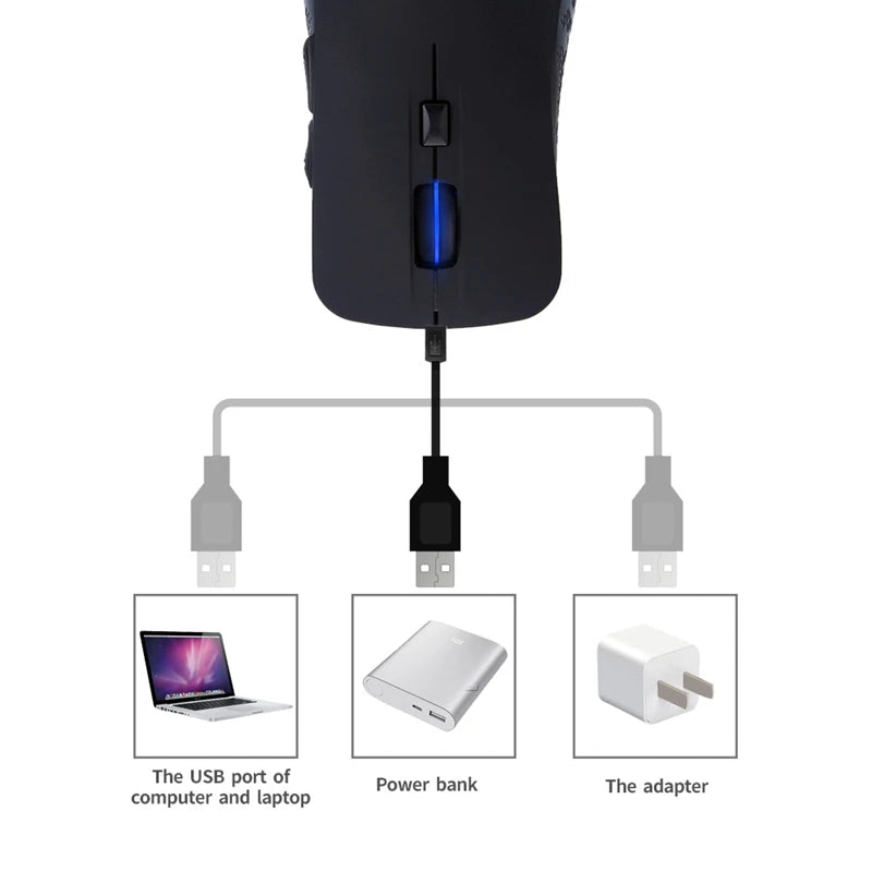 Xiaomi Wireless Mouse  3-level Dpi Speed Dual mode Led Light Pc Game Black Silent Usb 2 Devices Ergonomic For Macbook Pc Laptop