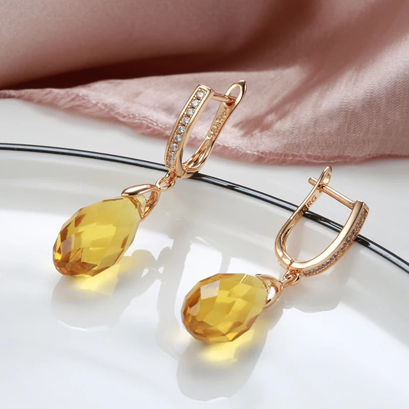 New Unusual 585 Rose Gold Crown Ring for Women Cut Emeral Ball Natural Zircon Ring Elegant Party Wedding Fine Jewelry