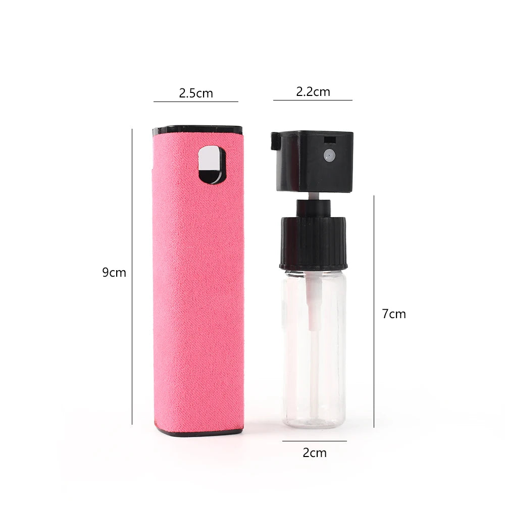 Screen Cleaner Touchscreen Mist Spray Portable Reusable Spray Bottle Microfiber Cleaner Wipe Multifunctional Phone Cleaning Tool