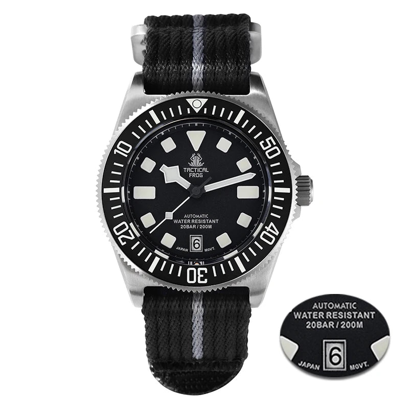 Tactical Frog Titanium Dive Watch Men 42mm NH35 Automatic Mechanical Movement Sapphire Glass 200M Waterproof BGW-9 Luminous