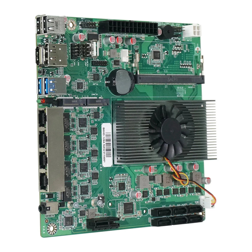 Topton NAS Motherboard Intel N150 N100 6-Bay 6*SATA3.0 2*M.2 NVMe 4*2.5G Nics 1*PCIE X1 1*DDR5 Low Power Firewall ITX Mainboard