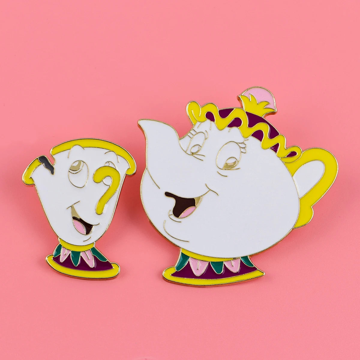 1-5pcs Mixed Cartoon Beauty and Beast Enamel Brooch Lapel Pin Badge on Backpack Costume Accessories Fashion Jewelry Gifts