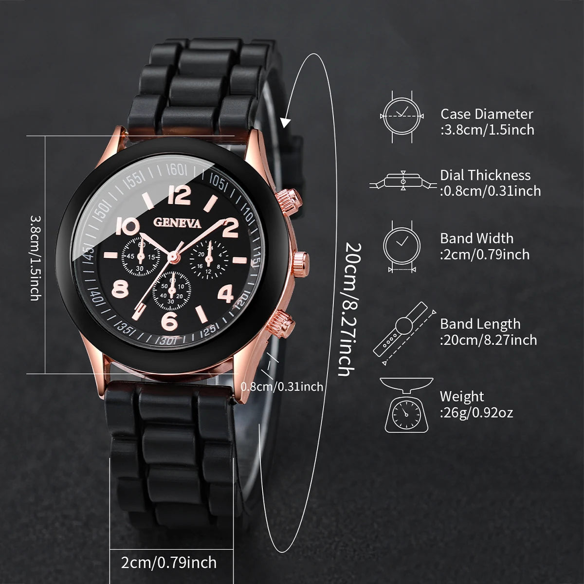 4PCS/Set Couple's Watches Fashion Silicone Band Women Quartz Watch Heart Bracelet Set（Without Box）