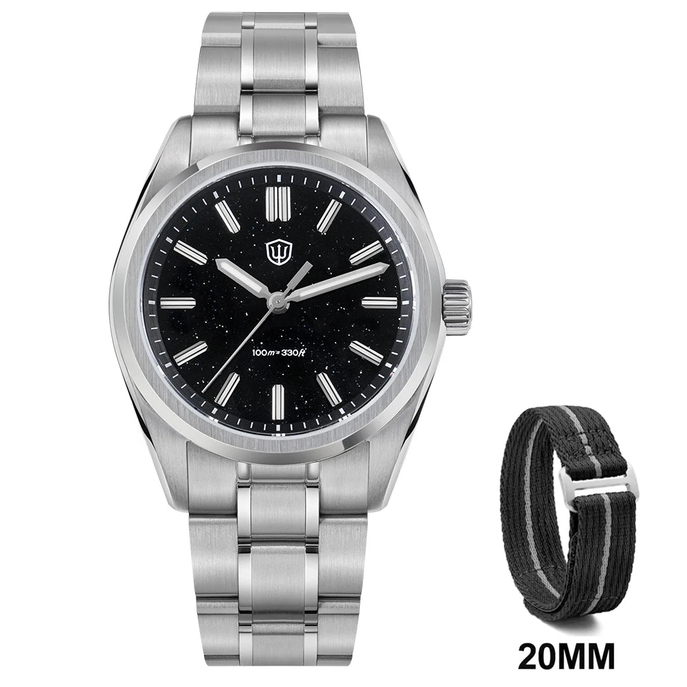 Watchdives WD0003B 36mm Quartz Men Watch VH31 Sweep Seconds Movement Stainless Steel Watches Luminous Waterproof Sapphire