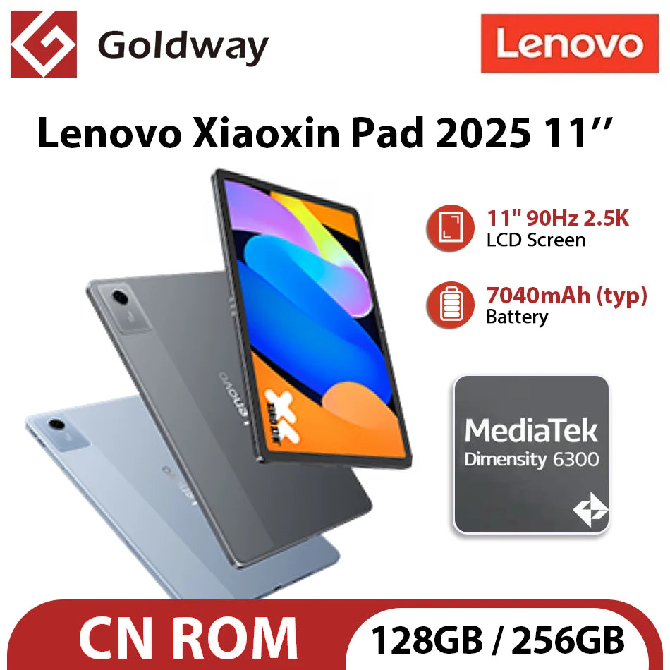 Lenovo Xiaoxin Pad 2025 11'' MediaTek Dimensity 6300 128GB 256GB ROM 2.5K Display Dolby Atmos 7040mAh Battery Android Tablet PC