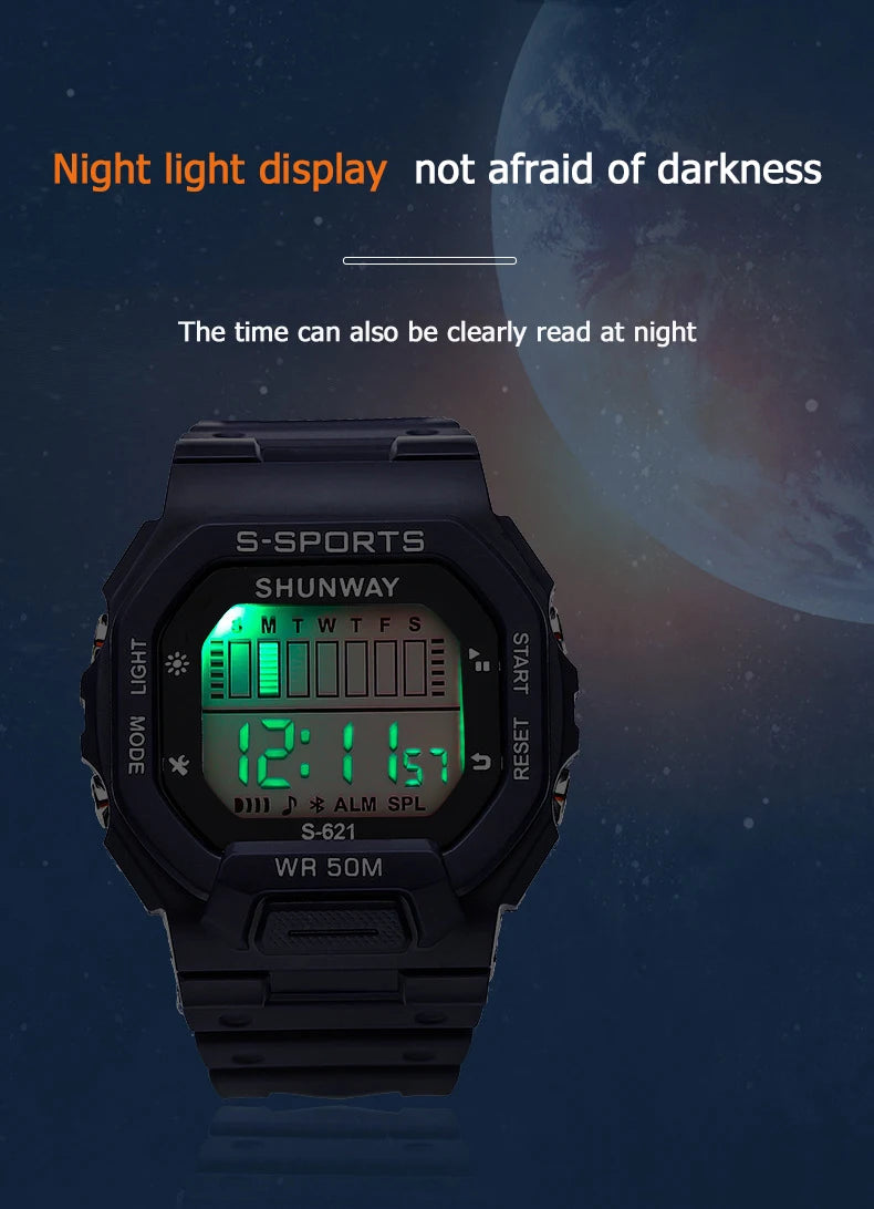 UTHAI Children Boys Girls Student Electronic Watch Macaron Colorful Men and Women Sports Alarm Clock Waterproof Square Watches