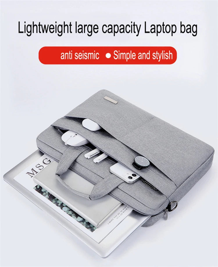 Laptop Bag Sleeve Case Shoulder HandBag Notebook Pouch Briefcases For 13.3 14 15.6 17.3 Inch Macbook Air Pro HP Huawei Asus Dell