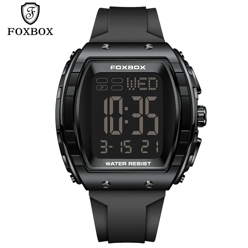 New Fashion FOXBOX Electronic Man Watch Outdoor Casual Sports Digital Clocks Waterproof Luminous Alarm Calendar Watches for Men